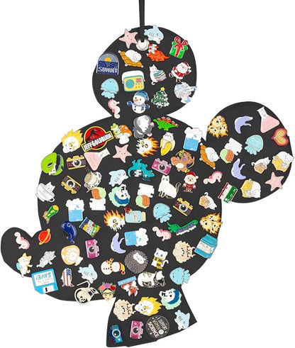 Hanging Brooch Pins Organizer Enamel Pin Display Cute Cartoon Shape Brooch Pin Display Storage Holder for Brooch Pin(Without Accessories ) (black-mouse-hole)