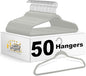 Quality Hangers 50 Pack Plastic Hangers for Clothes - Slim Non-Velvet Hangers with 360° Swivel Chrome Hook & Non Slip Notches - Ideal for Dresses Coats Shirts Jackets & More - Gray (Gray, 50 Pack)