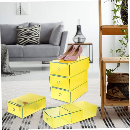 5pcs Shoe Storage Boxes Pull-out Drawer Stackable Women Shoes Organizer