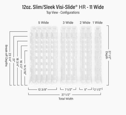 Display Technologies Visi-Slide Drink Organizer for Fridge - 12oz Slim Can Gravity Fed Shelves (Pack of 6)