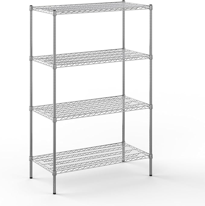 21" Deep x 42" Wide x 64" Height Wire Shelving Kit | 4-Tier | NSF Commercial Storage Rack Unit