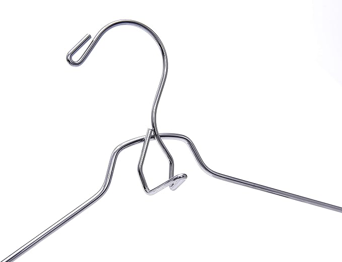 6 Quality Add-On Skirt Blouse Hanger Heavy-Duty Add-On Skirt Hangers with Clips, Multi Stackable Add on Hangers, Adjustable Wide Clip Pants Hanger, Chrome (Skirt Hanger - Wide Clips, 6)