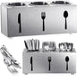 Stainless Steel Cylinder Flatware Silverware Utensil Holder Organizer Spoon and Fork Storage Kitchen Tableware Storage for Cabinet Indoor Home Flatware Dining Room, 3 Perforated Cylinders