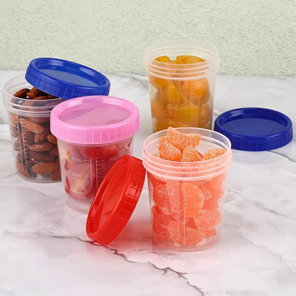 XSEINO 44 Pack 4 Oz Freezer Storage Containers with Lids, Soup Containers with Lids, Airtight Condiment Cups for Salad Dressing, Meal Prep, Snack, BPA Free, Leakproof, Microwave & Dishwasher Safe