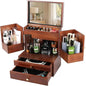 Makeup Organizer Countertop with Drawers: Wooden Multifunctional Dresser Top Cosmetics Storage Tabletop Skin Care Organizer Shelf for Desktop, Skincare, Beauty Supplies, Cosmetics Display