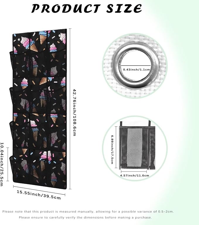 Generic Ice Cream Over The Door Storage Organizer Multifunctional Over The Door Storage Organizer Baby Clothes Strong Heavy Ability Even When Filled with Items It Remains Stable and Reliable