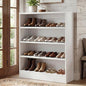 Homieasy Shoe Cabinet, 5-Tier Modern Wood Shoe Storage Organizer with 3 Adjustable Shelves for Entryway, Multi-Purpose Display Shelf & Storage Cabinet for Living Room, Bedroom, White