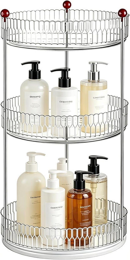 Transparent Cosmetic Makeup Perfume Tray Kitchen Bathroom Desktop Multi-Functional Storage Display 3Tier