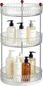 Transparent Cosmetic Makeup Perfume Tray Kitchen Bathroom Desktop Multi-Functional Storage Display 3Tier