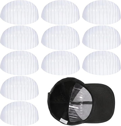 NUOBESTY 25Pcs Hat Shaper Insert for Kids Baseball Caps, Plastic Half Circle Hat Support Inner Holder, 54cm Small Size Crown Stiffener, Anti-Deformation Cap Liner for Storage & Travel