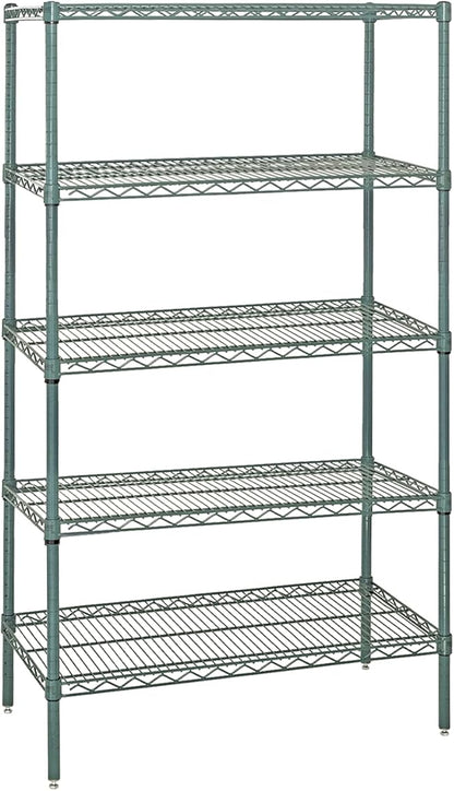 Quantum Storage Systems WR86-3060P-5 Starter Kit Wire Shelves Green Epoxy 5 Shelves 86" H x 60" W x 30" D