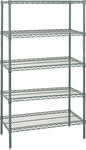 Quantum Storage Systems WR86-3060P-5 Starter Kit Wire Shelves Green Epoxy 5 Shelves 86" H x 60" W x 30" D
