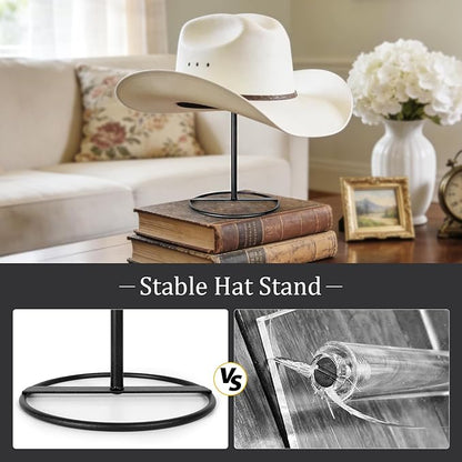 SEKSON Cowboy Hat Stand, Tabletop Hat Display Rack, Metal Iron Hat Holder Stand for Caps, Wigs, Helmets (8 Pack)