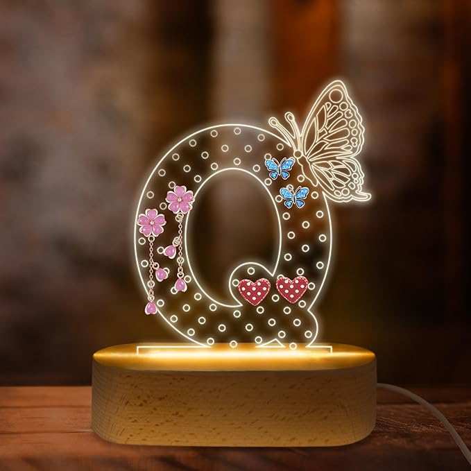 COSHAYSOO Earring Holder Organizer Acrylic for Women Initial Personalized Bridesmaid Proposal Gifts Wedding Bridal Shower Bachelorette Party Favors, Maid of Honor Bridegroom Mother Gifts Letter Q