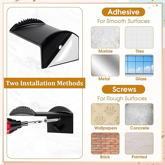 SHENLIU Hat Hooks for Wall - 24 Pcs Strong Adhesive Cowboy Hat Rack, 2.95" Extended Baseball Cap Hanger Display Hooks, Hat Organizer for Closet Door Wall, Clear White Black