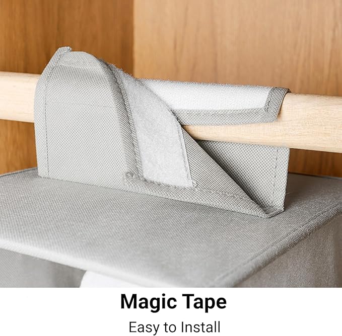Hat Organizer Hanger, Hat Rack for Baseball Caps, Hanging Closet Organizer with 10 Pockets & Cover, Foldable Hat Storage Hanger Holder for Closet, Shelf (Grey)