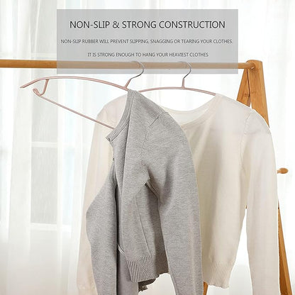 Contour Metal No Bumps Hanger - Suit, Coat & Sweater Hanger (Pack of 50, White)