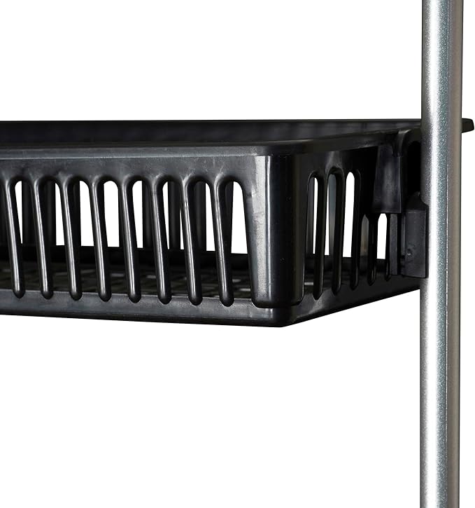 Household Essentials Black Iron & Plastic Overdoor Organizer with Six Baskets