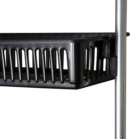 Household Essentials Black Iron & Plastic Overdoor Organizer with Six Baskets