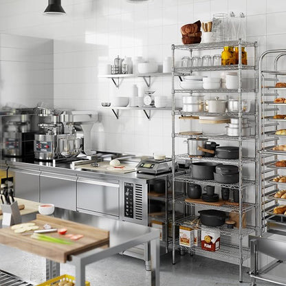 14" Deep x 30" Wide x 86" Height Wire Shelving Kit | 10-Tier | NSF Commercial Storage Rack Unit