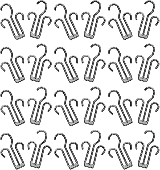 UKCOCO 24pcs Plastic Shoe Organizer Hooks Double Hanging Drying Rack for Household Shoes Space Saving Hanger Shelf with Design and Easy to Install Suitable for Indoor Storage