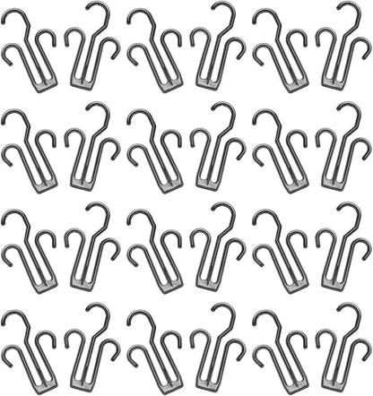 UKCOCO 24pcs Plastic Shoe Organizer Hooks Double Hanging Drying Rack for Household Shoes Space Saving Hanger Shelf with Design and Easy to Install Suitable for Indoor Storage