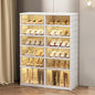 SYNCVIBE Shoe Rack Organizer for Closet Entryway Foldable Sneaker Storage Shoe, Collapsible Shoe Cabinet, Stackable Shoe Storage Cabinet with Lids for Living Room (6 Tiers 24 Pairs)