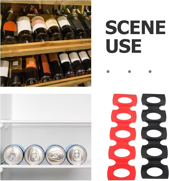 ibasenice 2pcs Silicone Beer Storage Mats Pantry Bottle Stacking Holder Countertop Bottle Rack Refrigerator Can Stacker Can Holder Rack
