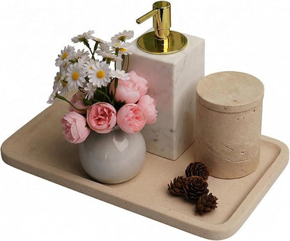 Limetsone Absorbent Vanity Tray for Bathroom Counter-12 X7 Decorative Tray for Perfume, Candles, Stone Jewelry Dish Tray
