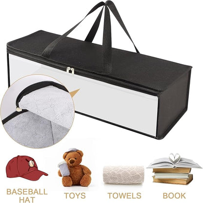 4 Pcs Baseball Hat Storage Organizer, Baseball Cap Organizer with 2 Carry Handles Hat Holder Rack for Closet Travel Hat Organizer (Black)