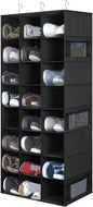 Hanging Shoe Organizer for Closet, 24 Sections Shoe Holder Hanger Rack, Space-Saving Shoe Organizers and Storage, Black