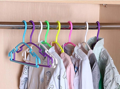 YYaaloa 30pcs Kids Clothes Hangers Baby Clothes Hangers Childrens Plastic Infant Hangers Very Durable Kids Hangers Toddler's Hangers for 1inch Closet Rod (6 colors-30pcs)