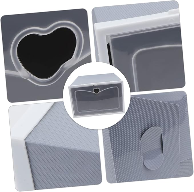 PRETYZOOM 2Pcs Heavy Duty Plastic Shoe Storage Box Stackable Footwear Organizer Drawer Design for Male Footwear and Household Use