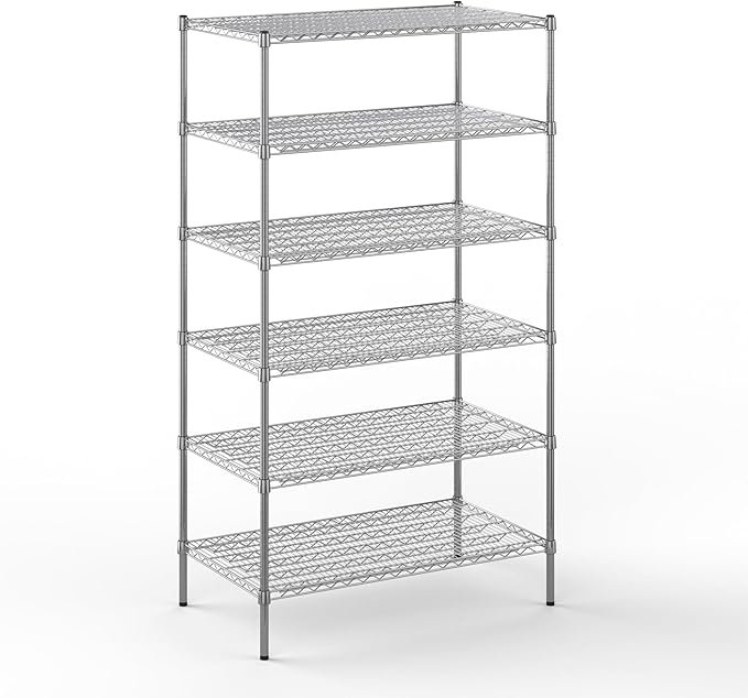 24" Deep x 42" Wide x 74" Height Wire Shelving Kit | 6-Tier | NSF Commercial Storage Rack Unit