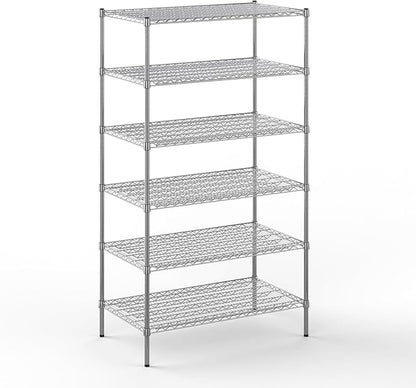 24" Deep x 42" Wide x 74" Height Wire Shelving Kit | 6-Tier | NSF Commercial Storage Rack Unit