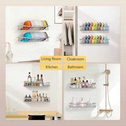Nicetree Hat Racks for Baseball Caps Wall - Metal Hat Organizer for 48 Baseball Caps Holder, 2 Pack Hat Storage Organizer for Closet, Bedroom, Living Room Grey