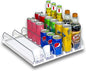 Fully Assembled Drink Beverage Fridge Organizer, Automatic Self-Pusher Glide, Adjustable Width, Soda Can Water Beer Bottle Beverage, 12oz to 20oz, Home Kitchen, Commercial Refrigerator (White)