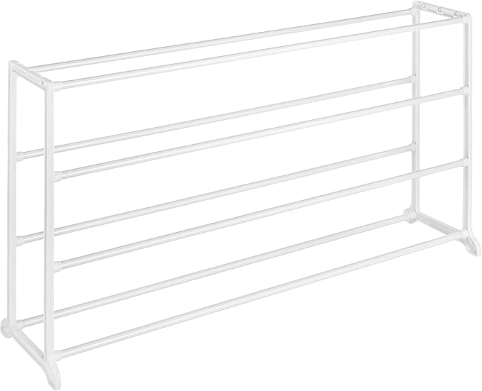 Whitmor 4 Tier 20 Pair Floor Shoe Rack - White