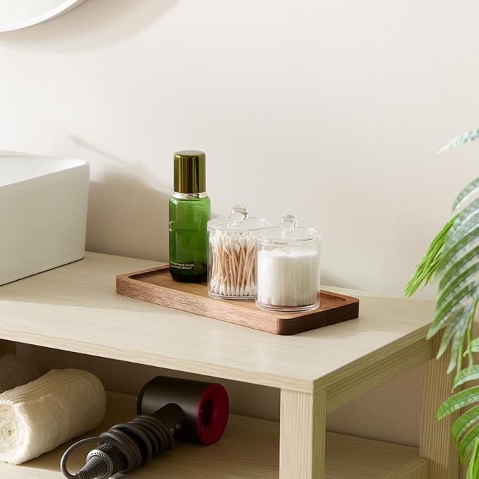 Bathroom Vanity Tray, Acacia Wood Counter Tray, Toilet Tank Tray, Appetizer Charcuterie Snack Serving Board, 11.8 x 5.5 x 0.8 inch