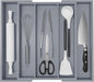 Large Kitchen Utensil Drawer Organizer - Expandable 5 Slots Cooking Utensil Organizer Multipurpose Silverware Organizer for Storage Repair Tools, Painting Tools W13.7"-19.9" x L17.6" X H2.5" (Grey)