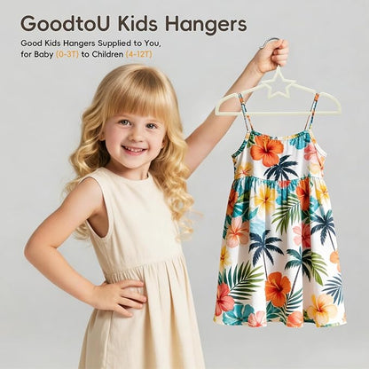 GoodtoU 50 Pack Velvet Baby Hangers, 12.8 Inch Non-Slip Toddler Clothes Hangers, for Infant Coats, Dresses & Pants, White - Star