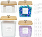 POLRAI 4 Pack Laundry Pod Containers and Dryer Sheet Holder, Laundry Room Organization Storage Containers with Lids and Labels for Detergent Pods Dry Sheet Organizing