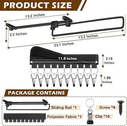 Legging Organizer for Closet, Smooth Sliding Yoga Pant Hanger with Clips, Legging Hangers for Closet Organizer
