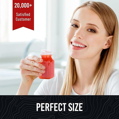 Norcalway 10pcs 2oz Plastic Shot Bottles with Caps - Ginger Shot - Freezer Safe, Leak Proof, BPA Free, Food Grade Small Plastic Travel Bottles with Caps