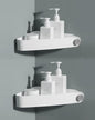 Sotfamily Plastic Shower Caddy Corner (for 90° Only), 2 Pack Adhesive Corner Shower Shelves for Bathroom Organizers and Storage, White