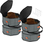 VZZNN 4 Pack Hat Storage Boxes, with Hardboard Support, Cowboy Hat Box for Travel & Home Organization, with 4 Door Hooks for Women & Men(Grey)