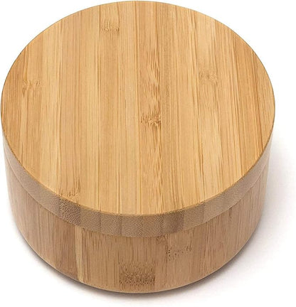 Lipper International 8839 Bamboo Wood Divided Spice Box with Swivel Cover, 4.75" Diameter x 2.75" Height