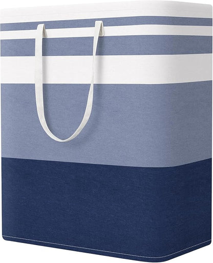 StorageRight Laundry Basket Hamper Large Collapsible Laundry Hamper with Easy Carry Handles，Freestanding Clothes Hampers for Laundry, Bedroom, Dorm, Clothes, Towels, 125L, Gradient Blue