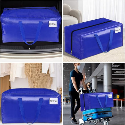 BlissTotes Moving Bags, Heavy Duty Moving Supplies & Storage Bags, Extra Large Packing Bags, Boxes with Tag Pockets, Collapsible Fold Flat Storage Totes, Alternative to Box and Bin, 76L, 6 Packs