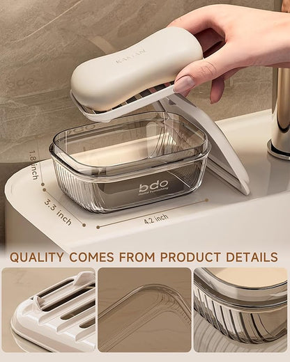 Doter Travel Soap Case, Leakproof Soap Container with Lid, Portable Bar Soap Holder for Traveling, Transparently Soap Dishes for Bathroom, Shower, Gym, School, Camping, Vacation, Outdoor